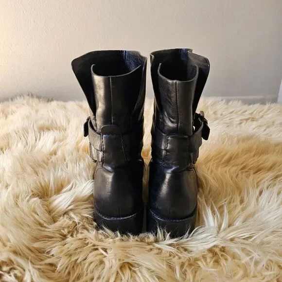 Coach Jesika Black Genuine Leather Ankle Boots Size 7 - Picture 4 of 7